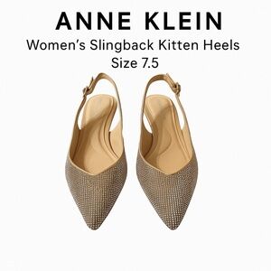 Anne Klein Crystal Slingback Heels · Size 7.5